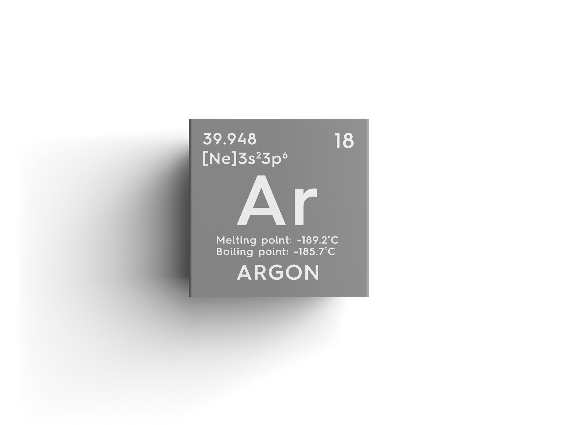 Argon. Noble gases. Chemical Element of Mendeleev's Periodic Table.